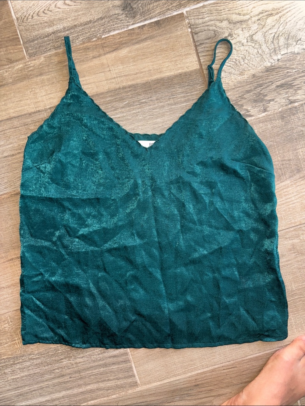 BP emerald green scalloped top edges tank top size XS